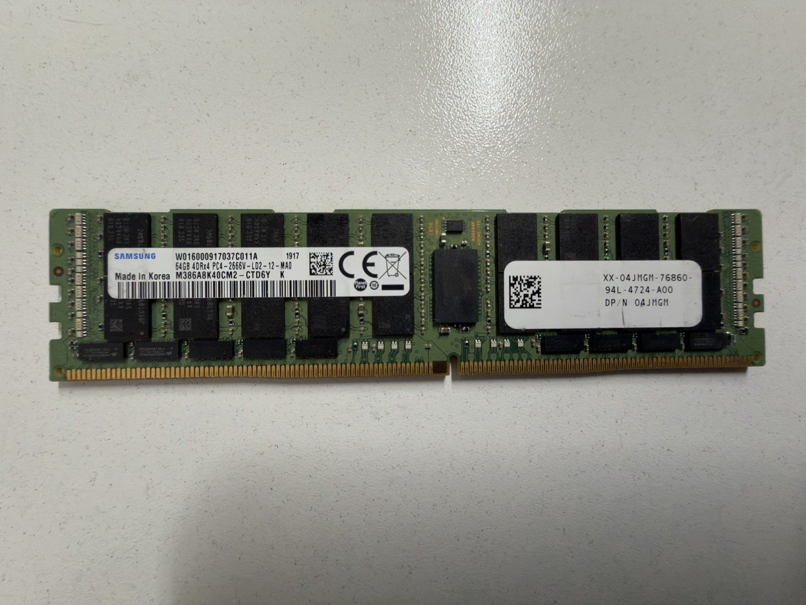 M386A8K40CM2-CTD SAMSUNG 64GB (1X64GB) 4DRX4 PC4-2666V MEMORY 