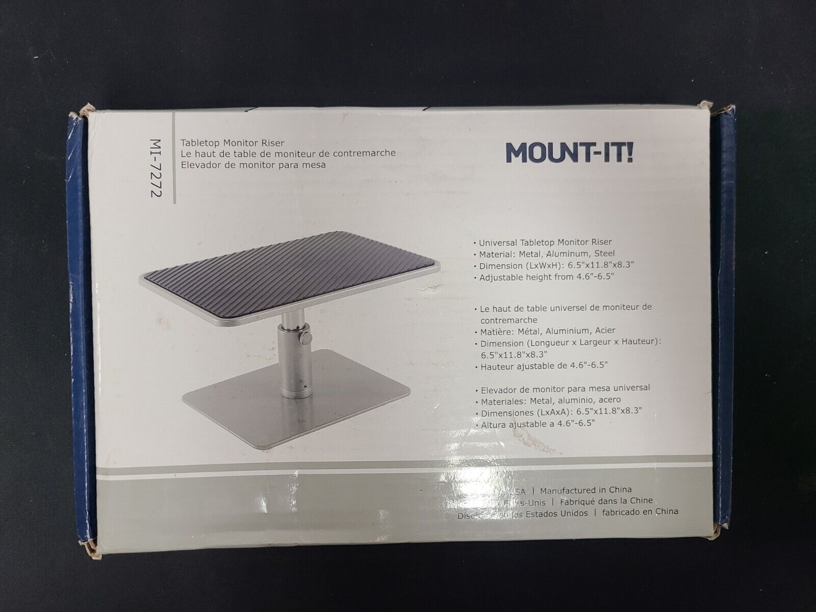 Mount-It Height Adjustable Steel Laptop Stand Gray New