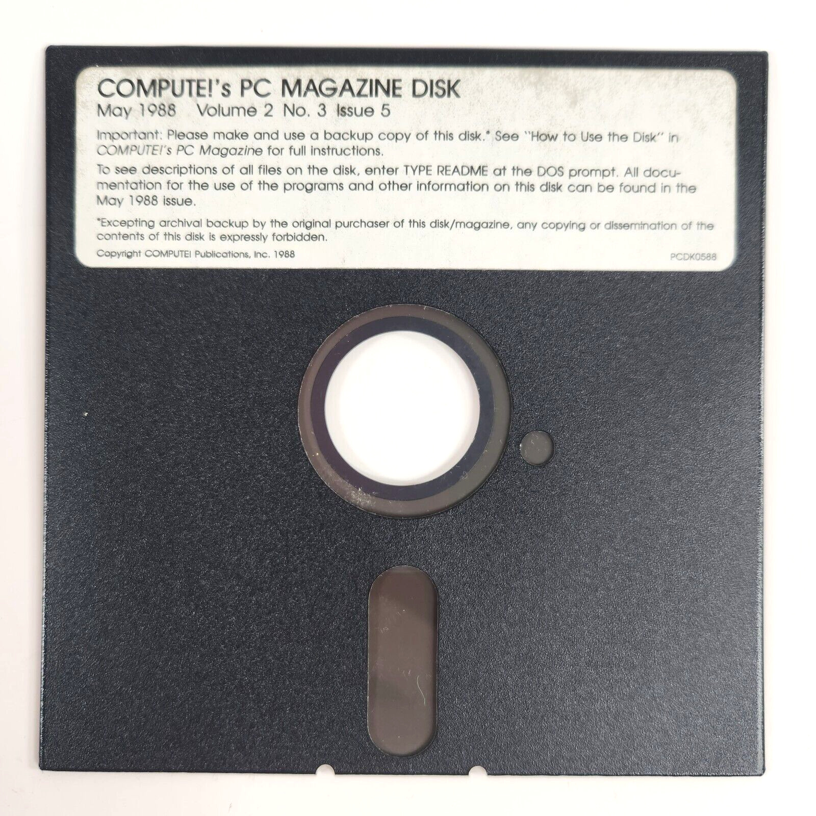 COMPUTE\'S PC Magazine Disk Vol 2 No 3 Issue 5 Vintage Software 5.25 Floppy Disk
