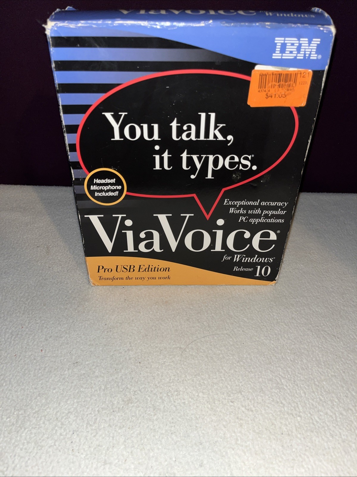 IBM ViaVoice for Windows Release 10 Pro USB Edition NIB CD-ROM with NC Headset