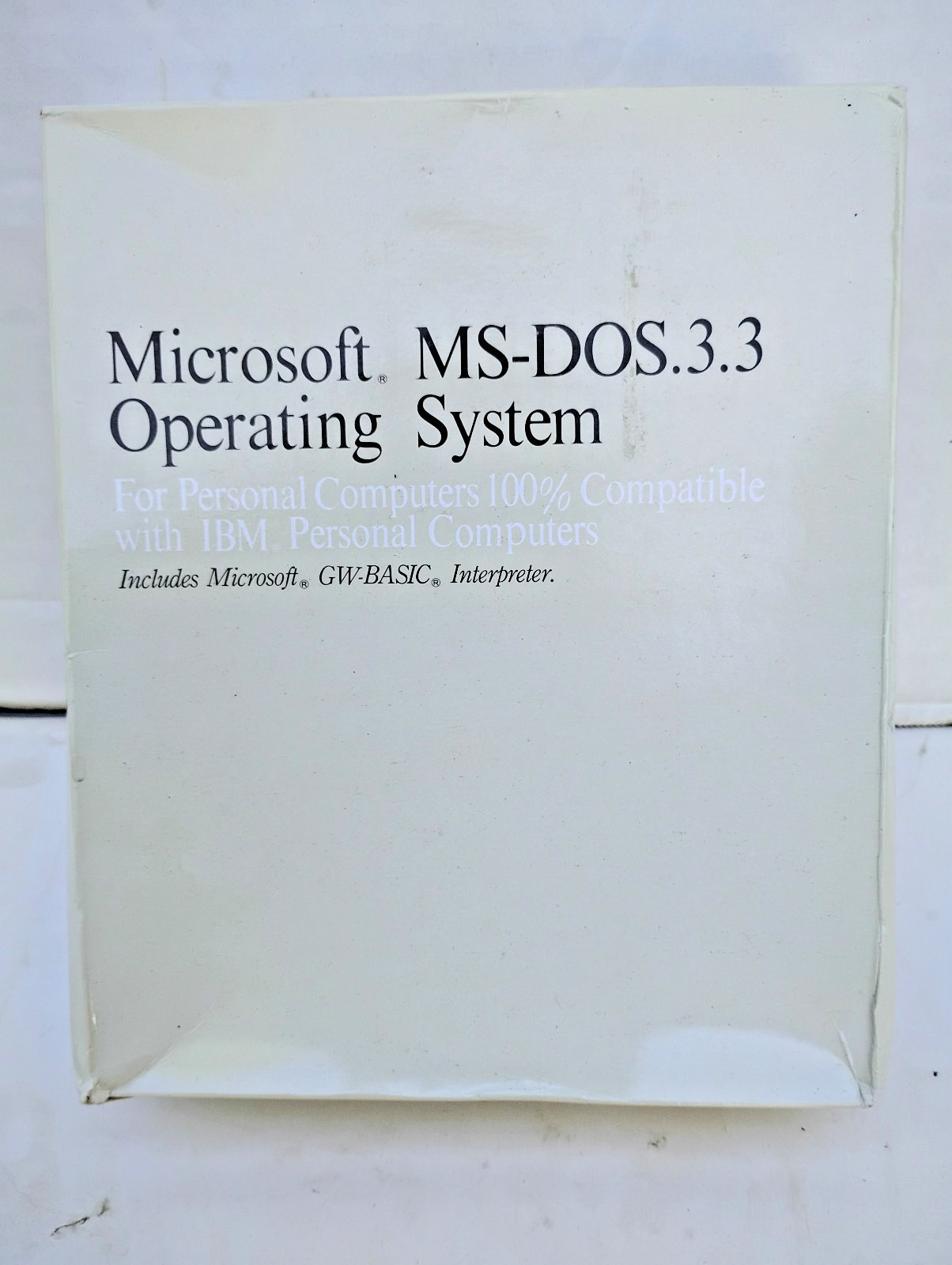 Vintage Microsoft MS-DOS 3.3 Operating System Box Set Sealed GW-BASIC 1987 PC