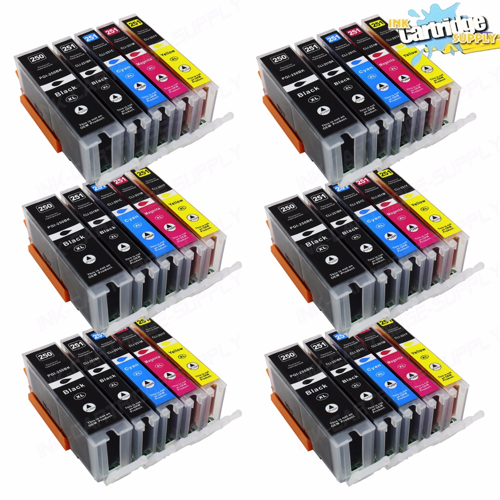 30PK PGI-250XL CLI-251XL Hight Yield ink For Canon MG5422 5520 5522 6320 6420