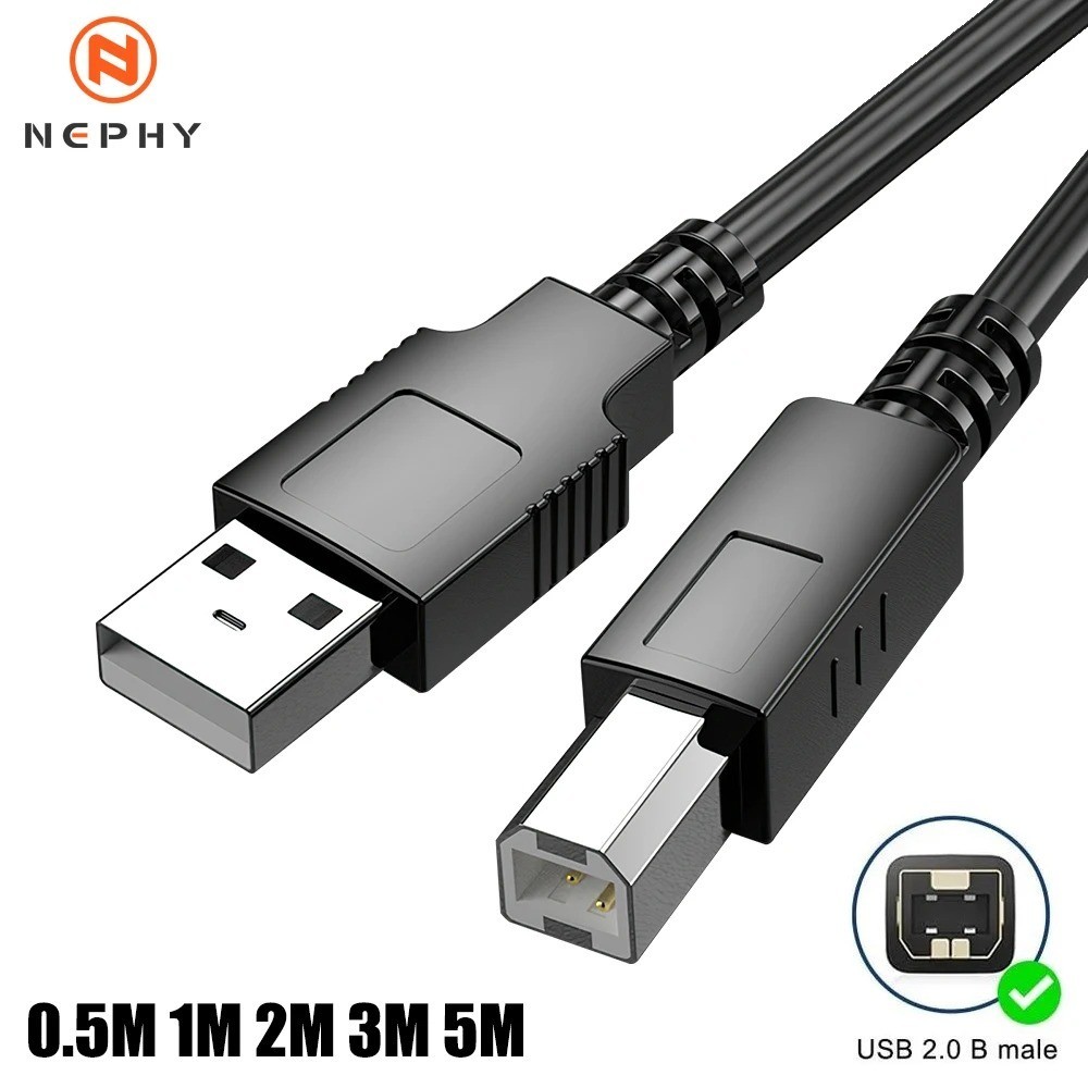 1PCS USB-C to USB-B 2.0 Cable For Nylon Epson HP Canon Brother Printer Scanner