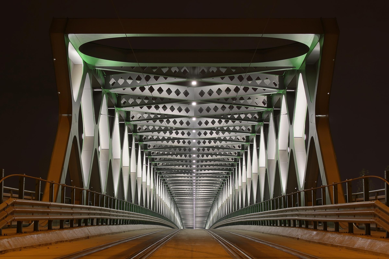 Landscape architecture bridge bratislava slovakia night Custom Gaming Mat Desk