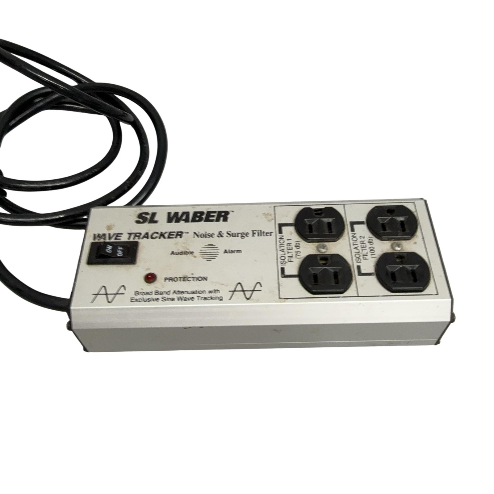 Tripp Lite SL Waber Wave Tracker WT4 Gray Surge Protector Noise Filter 4-Outlet