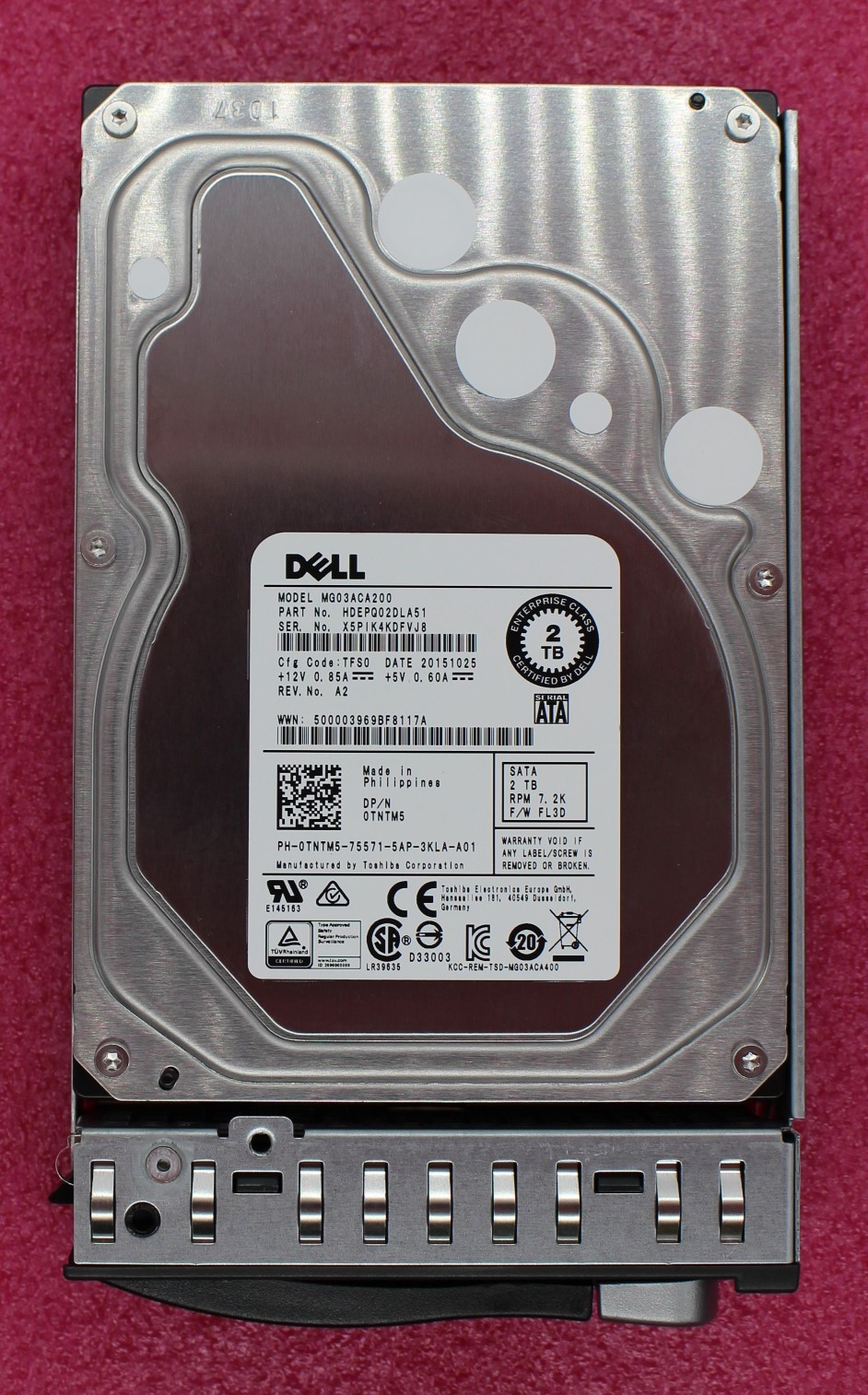 TNTM5 - Dell 2TB SATA 6GB ES.3 7.2K 3.5 inch T-HR2 E/C HDD
