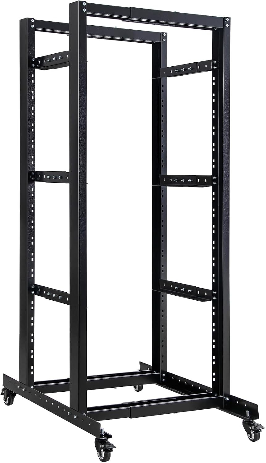 4-Post Adjustable 27U Mobile Open Frame Server Rack 19in Network Rack