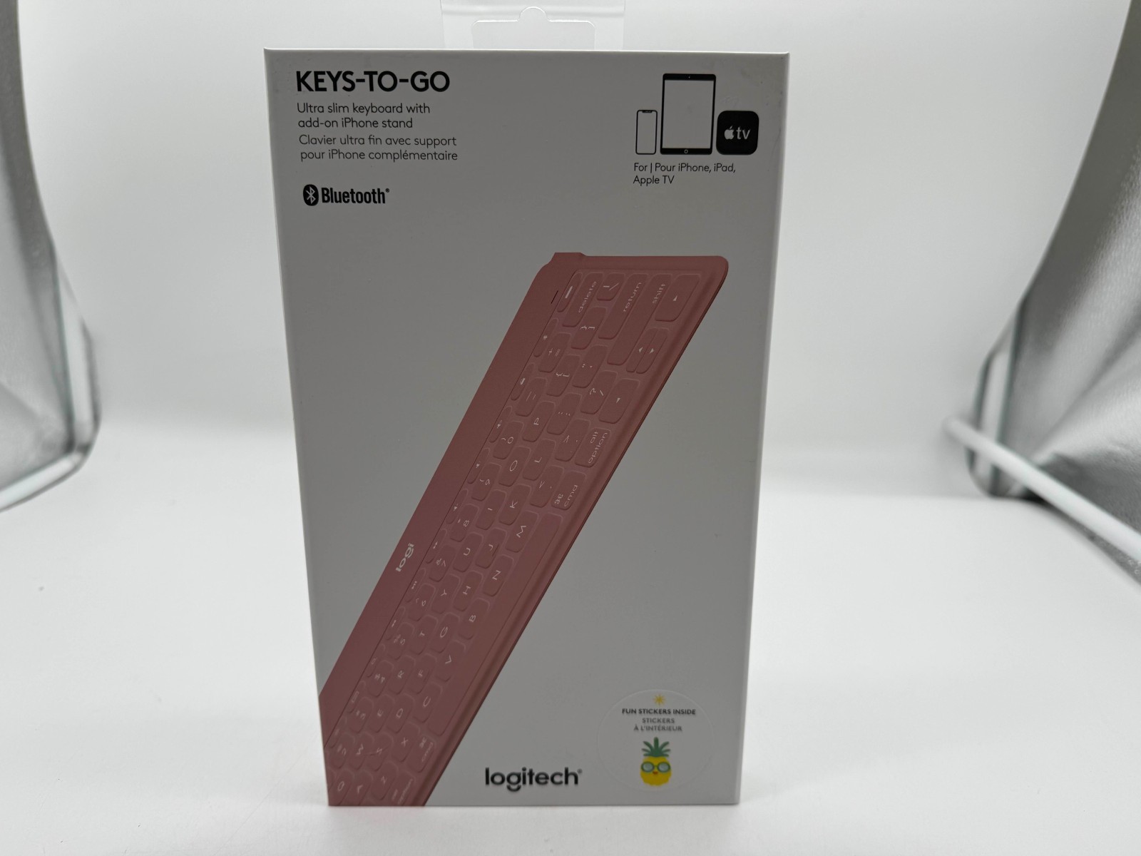 LOGITECH KEYS TO GO SUPER SLIM SUPER LIGHT BLUETOOTH KEYBOARD BLUSH PINK NEW