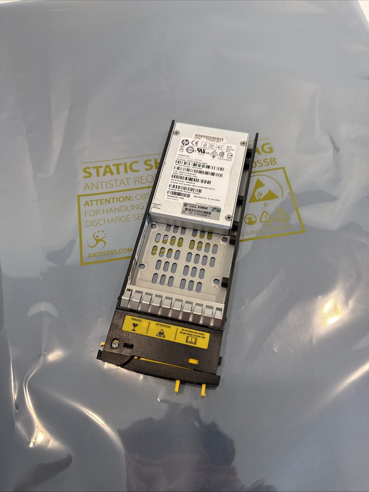 778180-001 E7Y57A HPE 3PAR  1.92TB SAS SSD 2.5" HARD DRIVE M6710 7450 7400 7200