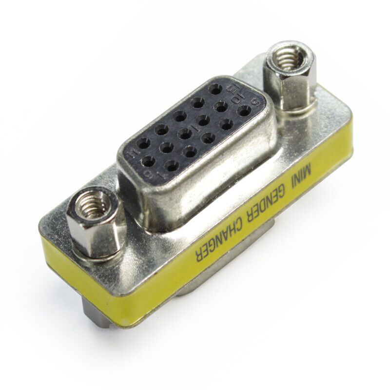 15 Pin VGA SVGA Female to Female Plug Coupler gender Changer Converter Adapter