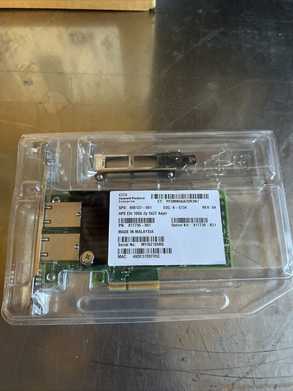 HPE HP 817736-001  Ethernet 10Gb 2-port 562T adapter 840137-001   817738-B21