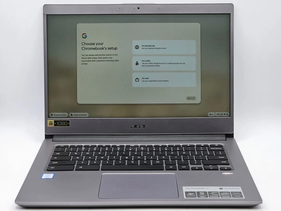 ACER Chromebook 714 CB714-1W-338T 14" FHD i3-8130U 64GB 8GB W10