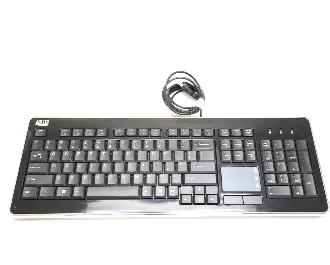 Adesso SlimTouch AKB-440UB Full-Sized USB Keyboard with Built-in Touchpad