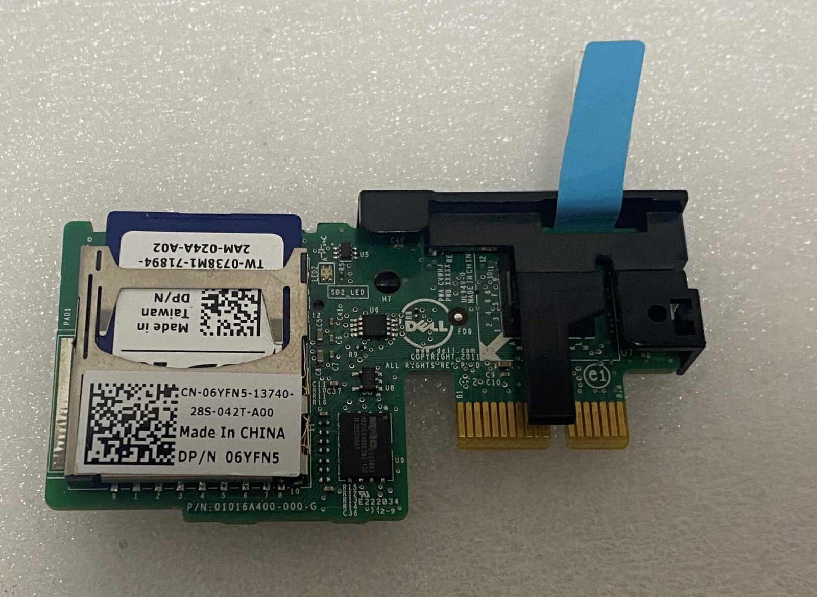 Dell 6YFN5 Dual SD Flash Card Reader FOR R720 R520 R420 W/ 2x 738M1 2GB SD