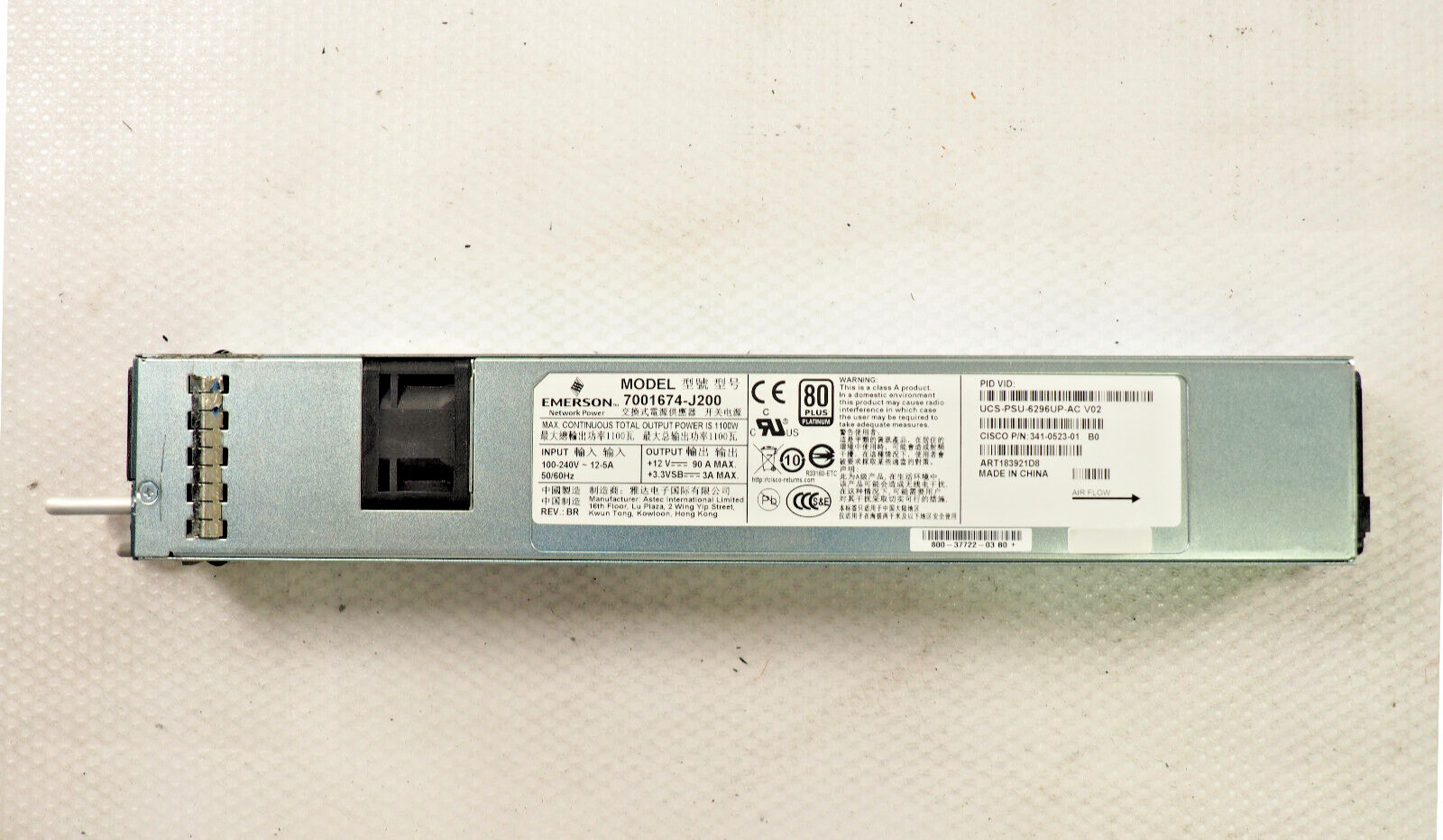 CISCO UCS-PSU-6296UP-AC 7001674-J200 341-0523-01 1100W Power Supply Module