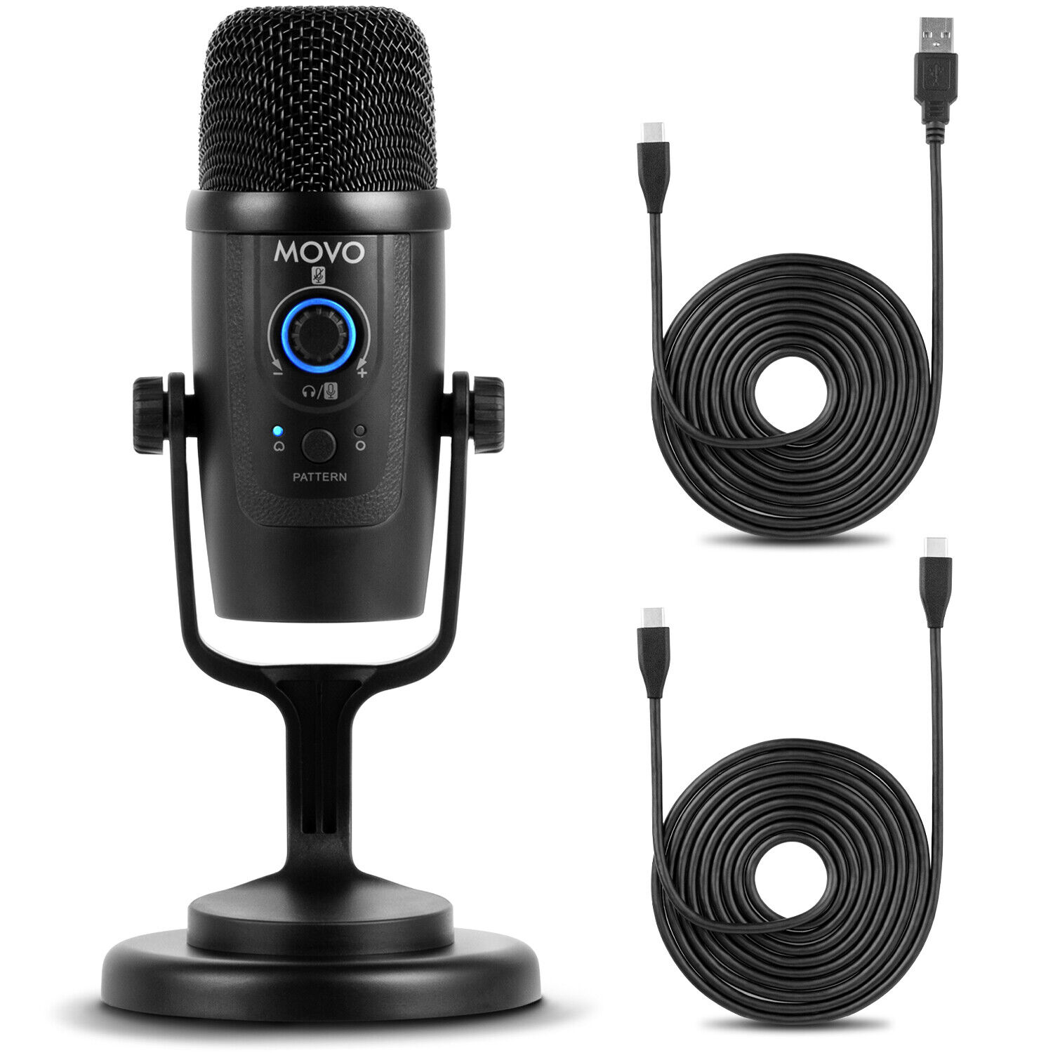 Movo UM300 Dual Pattern Desktop USB Microphone for Computer / Android Smartphone
