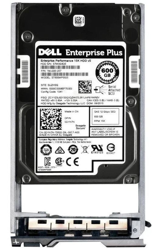 Dell 600GB 15K 12Gb/s 2.5" SAS HDD DYN7N 0DYN7N ST600MP0025 Enterprise