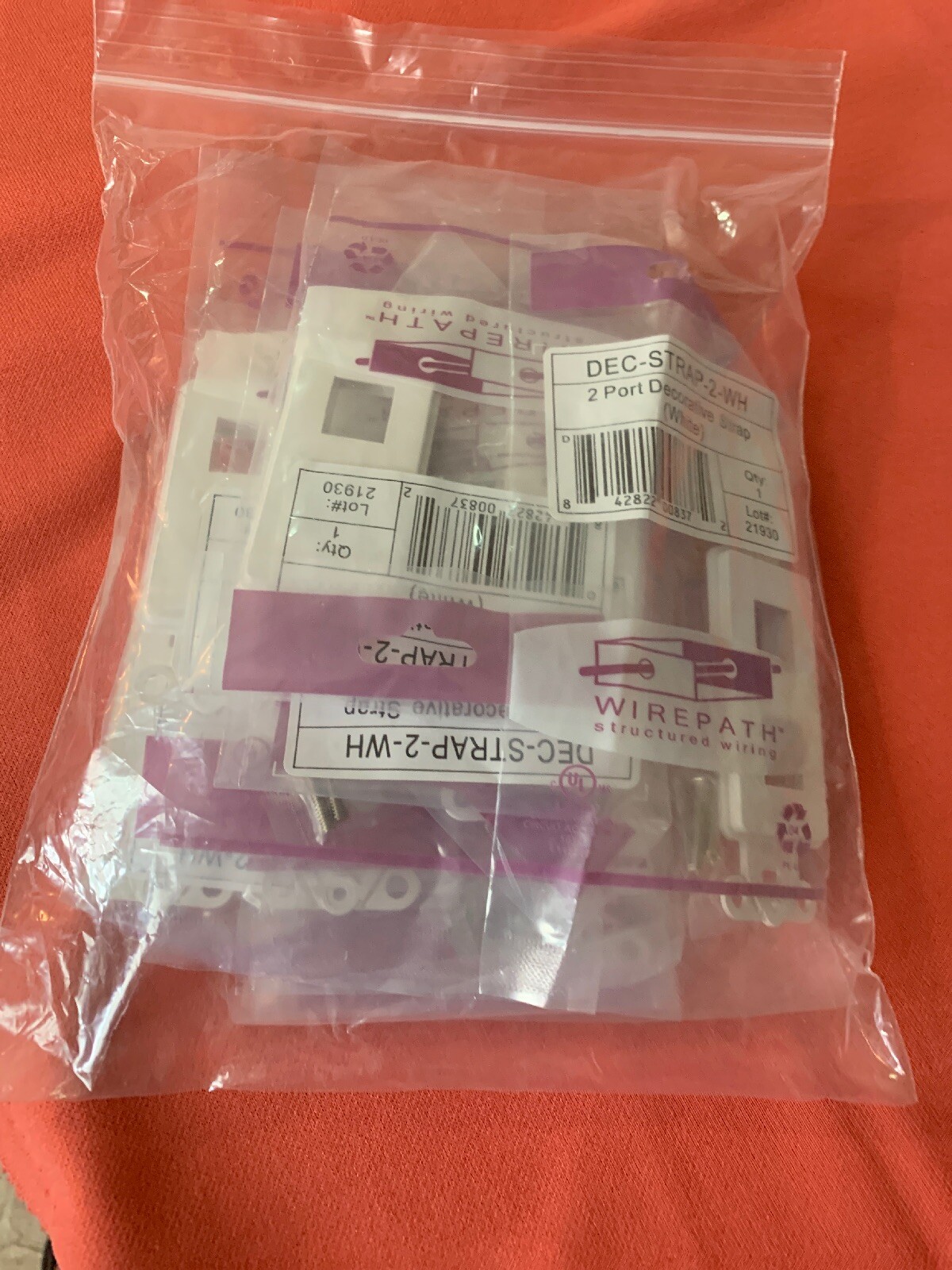 Wirepath -  9 Pieces Of 2 Port Decorative Strap Insert in White- New