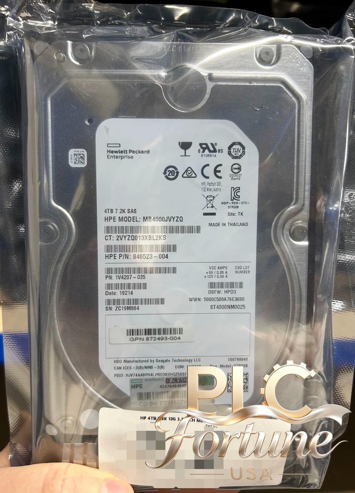 New HPE 872487-B21 872745-001 846523-004 4TB 12G SAS 7.2K 3.5" HDD Gen9 Gen10