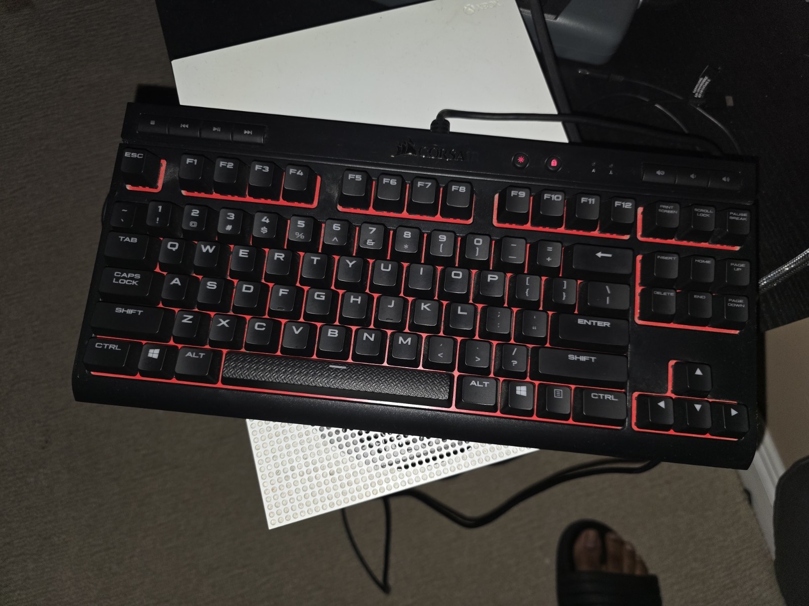 Corsair Wired Gaming Keyboard Illuminated Backlit Multimedia Keys Black/Red