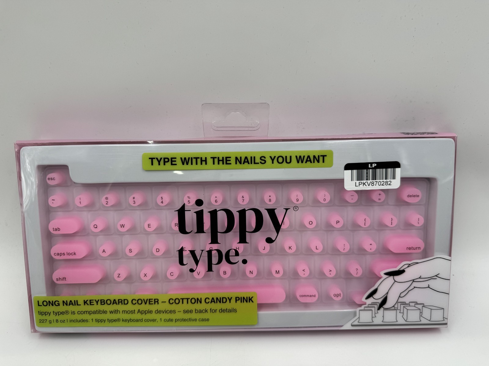 Tippy Type Long Nail Keyboard Cover Cotton Candy Pink for Apple/Mac New in Box