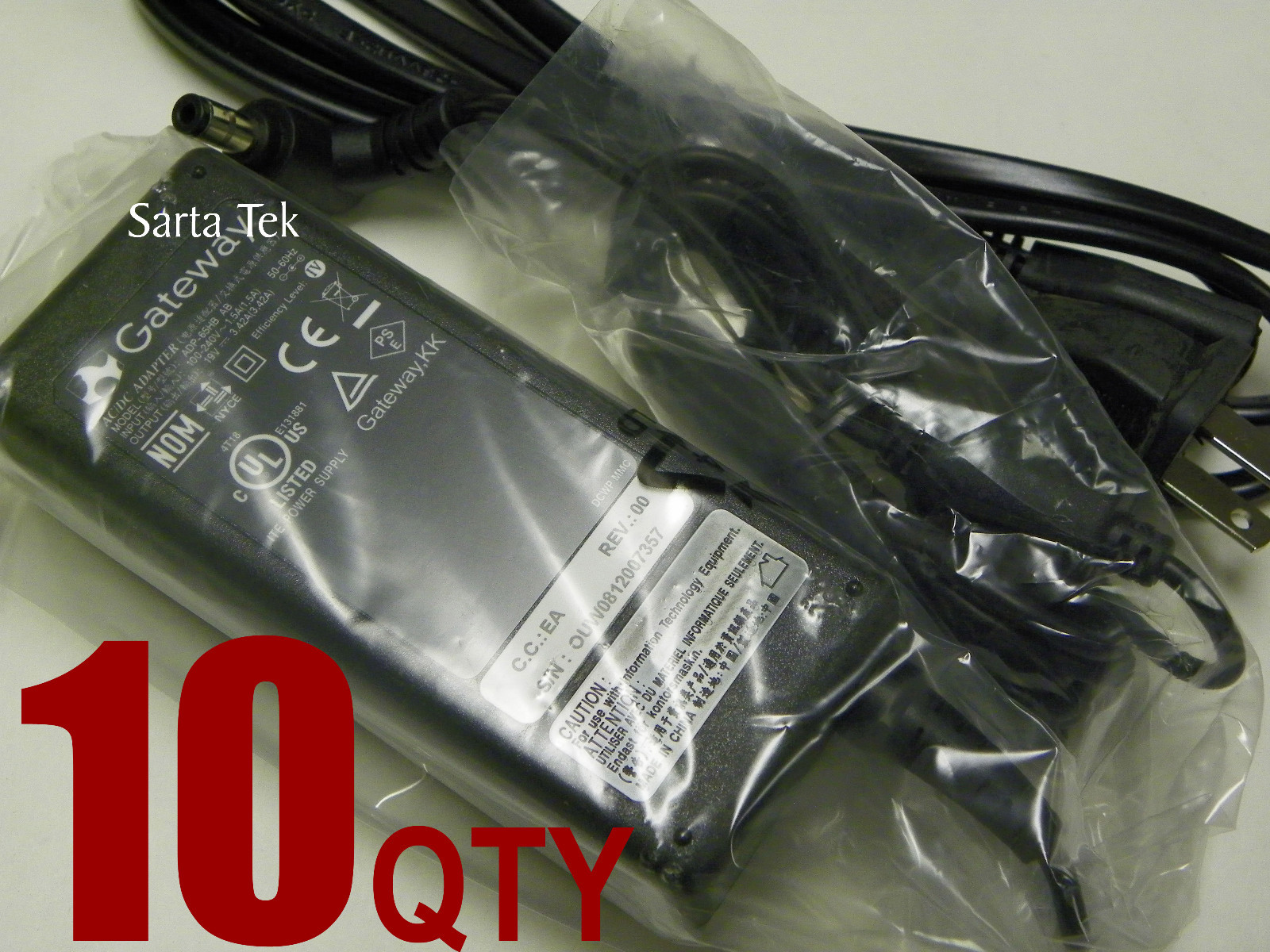 Lot of 10 Genuine Gateway Delta 19V 3.42A AC Adapter (ADP-65HB AB) 5.5mm