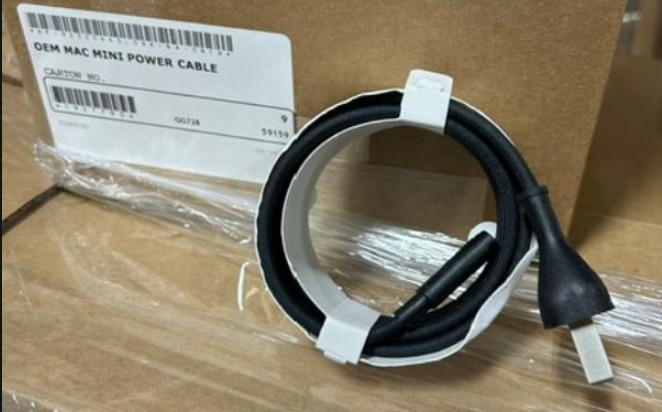 OEM APPLE BLACK 2-PRONG AC POWER CORD - Mac mini 2018, M1 2020, M2 2023