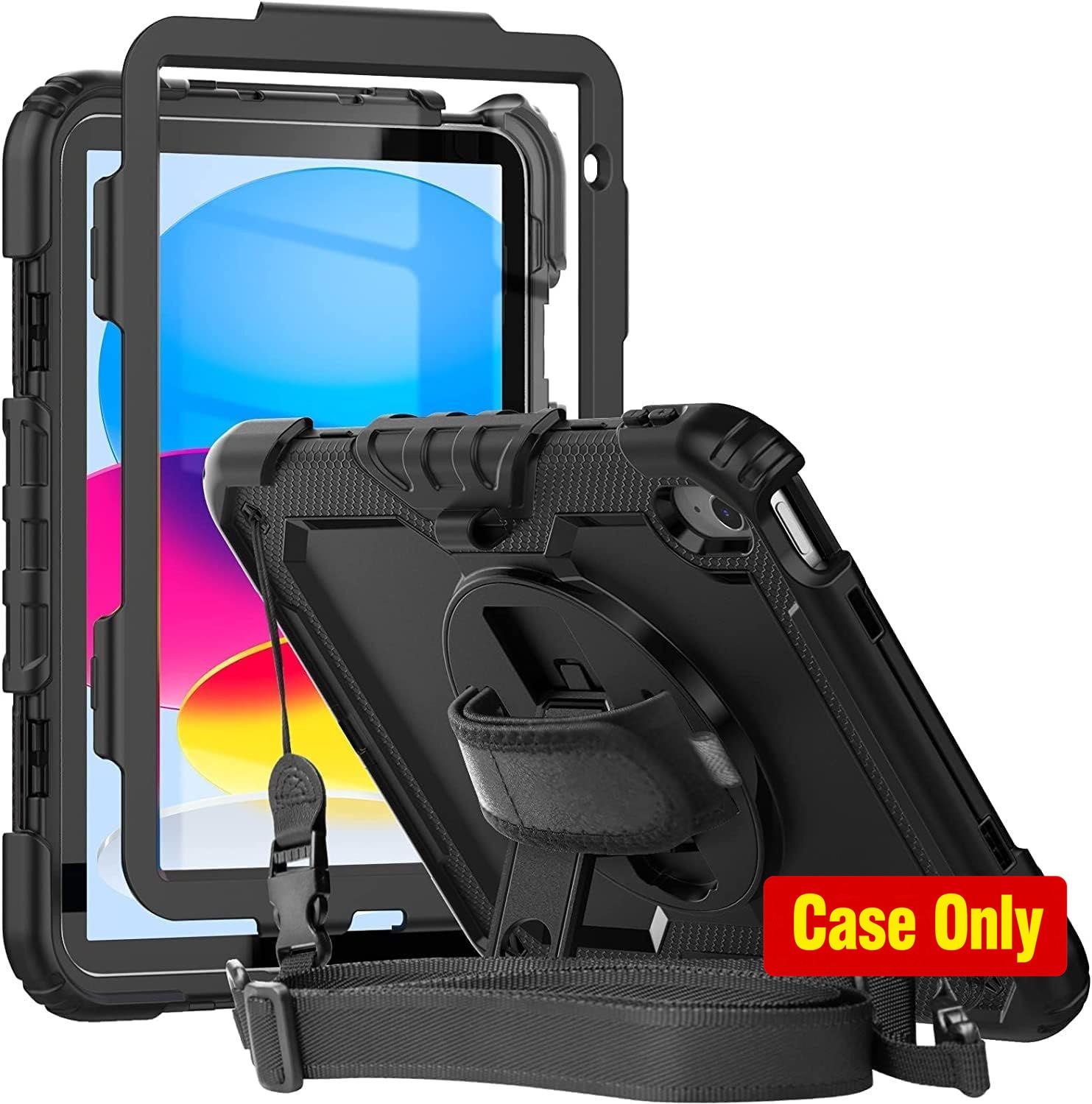 Rugged Shockproof Case for iPad 11th 2025/10th Gen 2022, Screen Protector & Hand