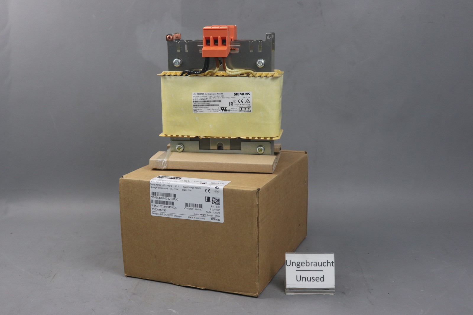 Siemens 6SL3000-0CE21-0AA0 Line Reactor A5E00247240 28A Unused OVP