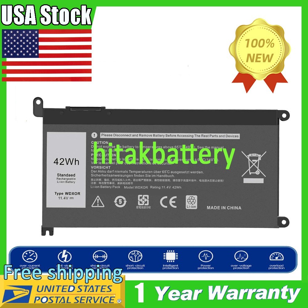 42Wh WDX0R Battery For Inspiron 15 5565 5567 5568 5578 7560 7570 7579 7569 11.4V