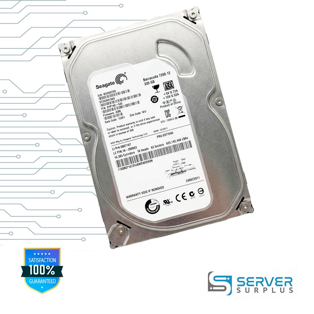 IBM Barracuda 7200.12 320GB SATA 3.5 in Enterprise HDD | 03T7040 | ST3320413AS