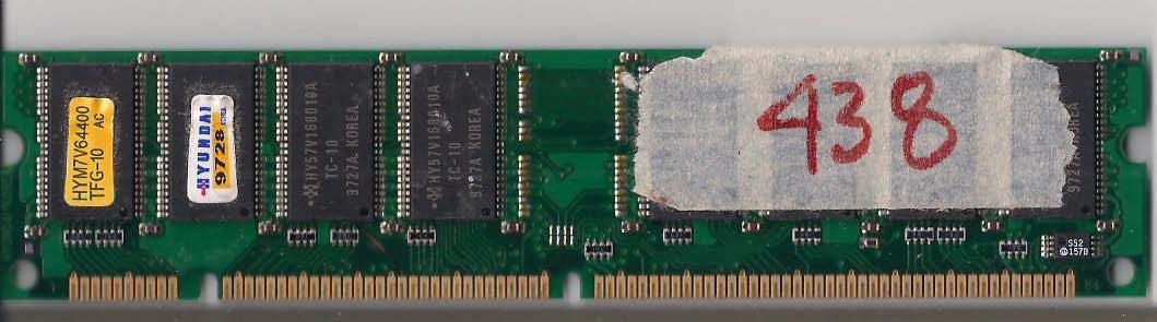 32MB SDRAM PC66 168-pin DIMM Hyundai Vintage Memory HYM7V64400 TFG-10