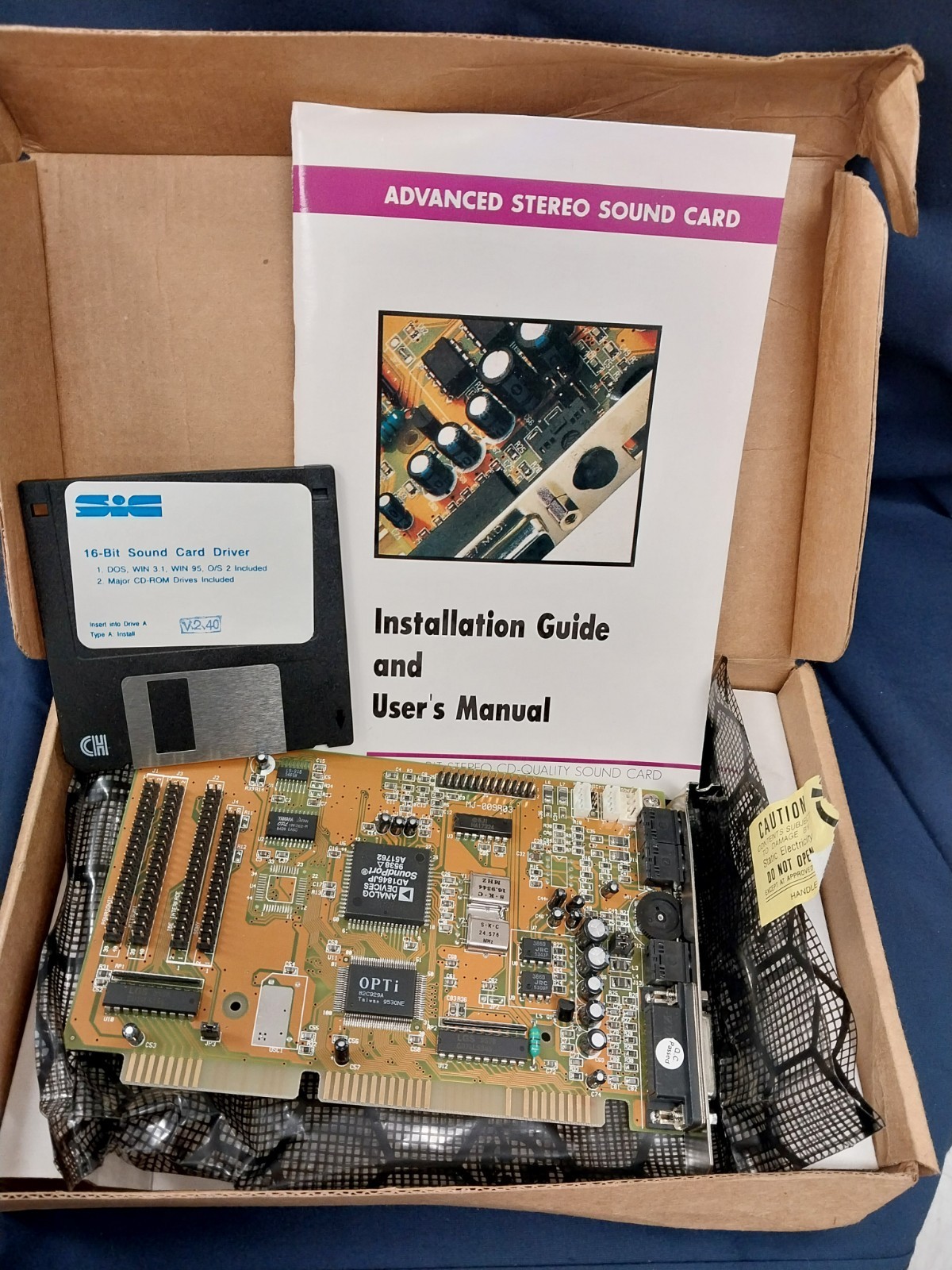 ISA 16 Bit Vintage NewIn Box Sound Card Magitronic MF-009, J98MF-009 Manual & SW
