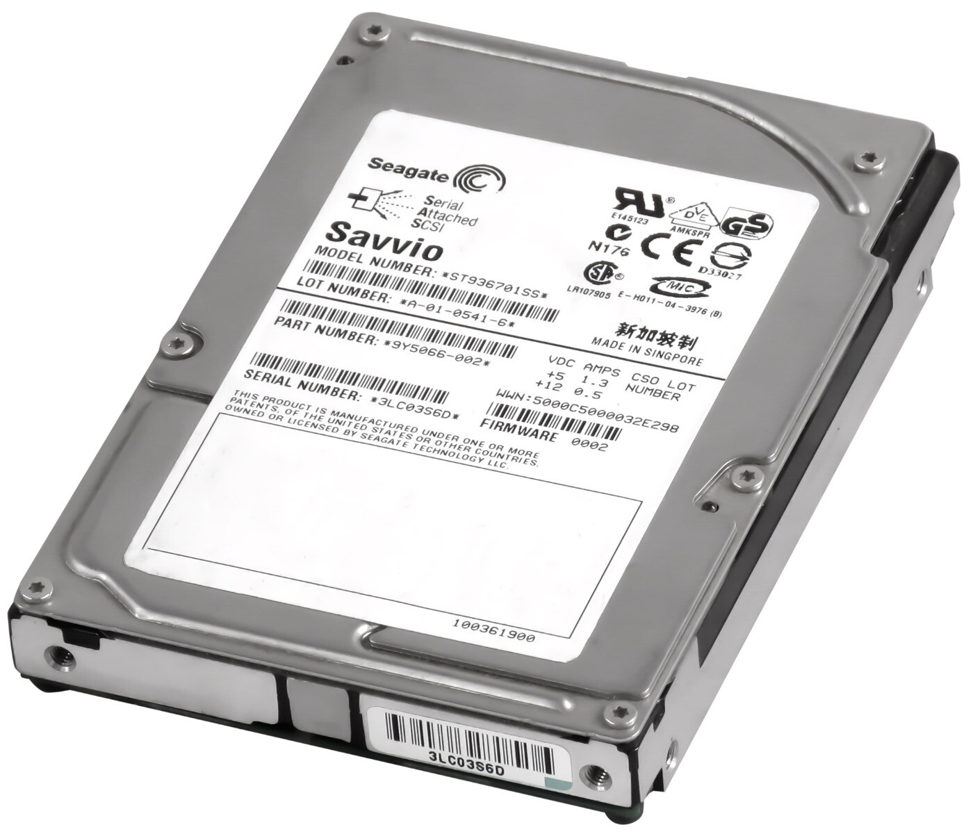 HARD DRIVE SEAGATE SAVVIO 10K.1 ST936701SS 36GB 10K 8MB SAS-1 2.5''