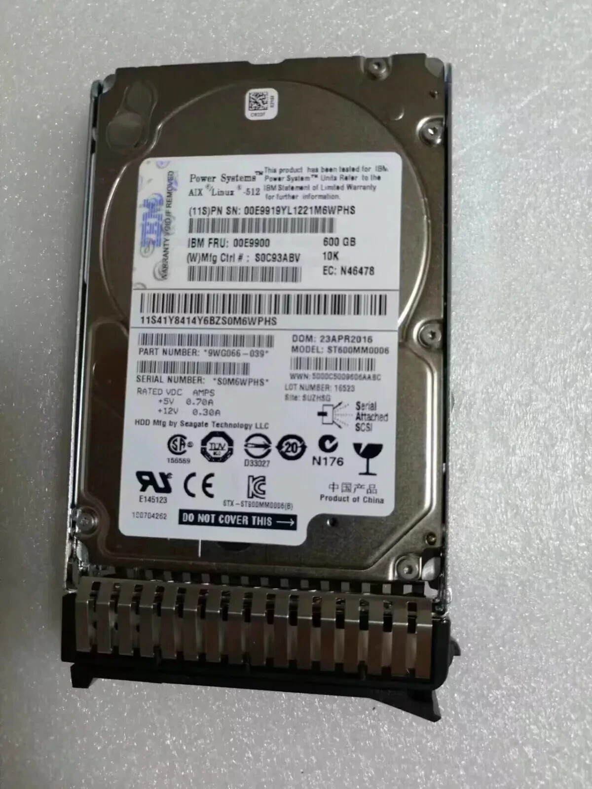 IBM ESD5 00E9900 00E9920 600G SAS 10K 2.5 Power8 hard drive HDD