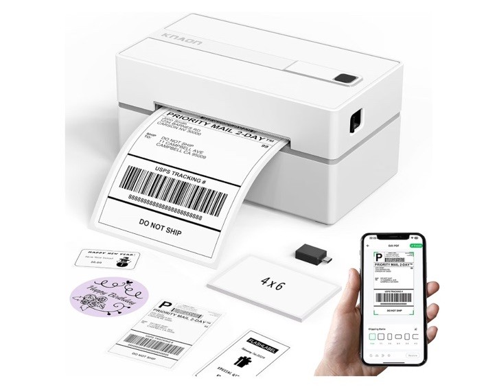 KNAON Bluetooth Thermal Shipping Label Printer, 4x6 Portable Thermal