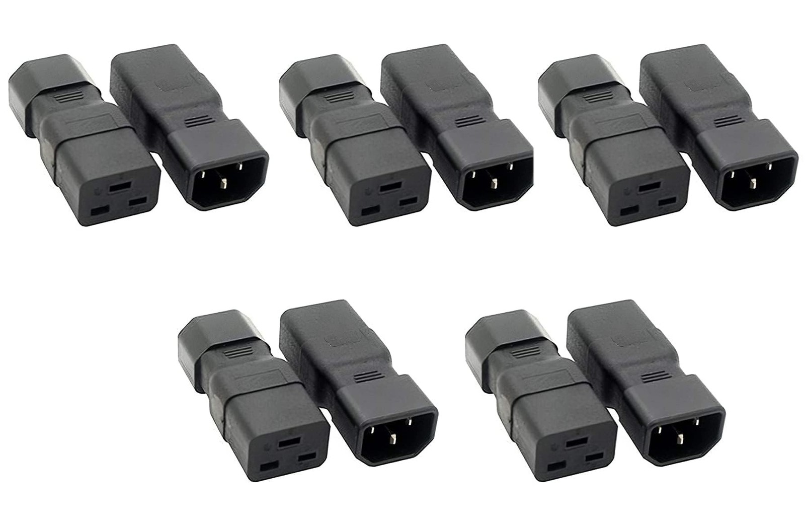 Dracaena.io 10-Pack IEC320 C14 Male to C19 Female Power Adapter, PDU/UPS AC