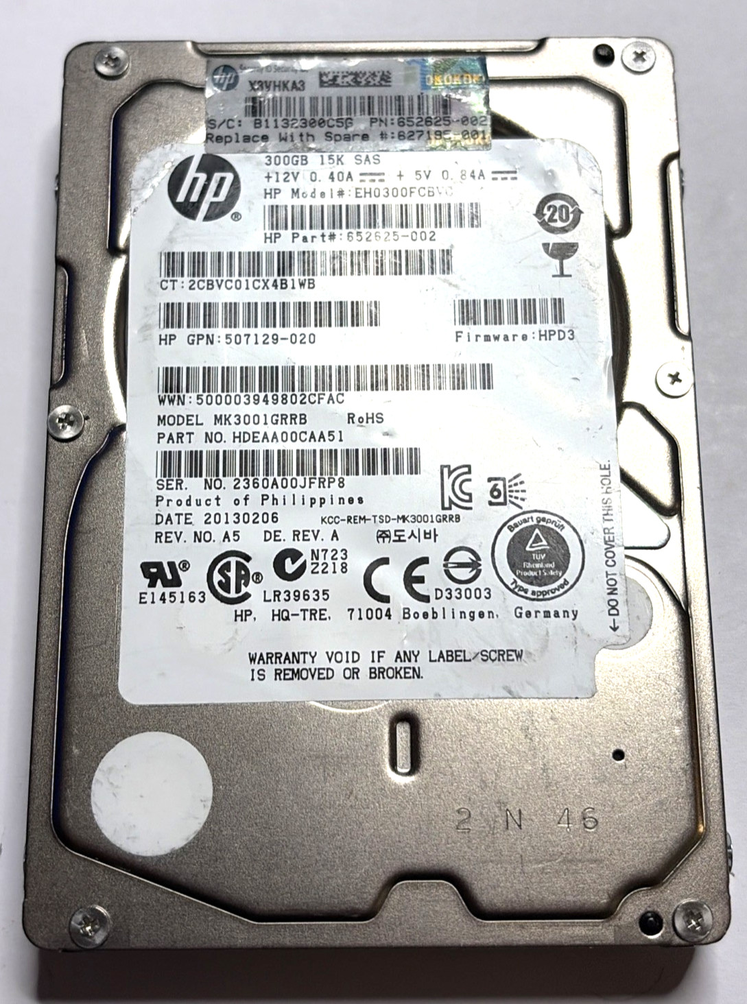 ✅ Gordon Gekko Holdings ✅ HP 300GB 15K SAS 2.5" HDD (652625-002) Tested