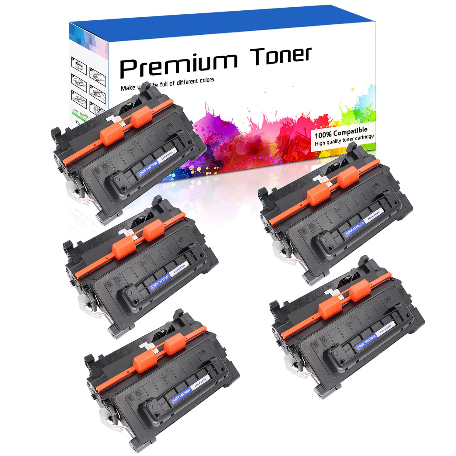 5PK Black CC364A 64A Toner Cartridge for HP LaserJet P4515n P4515tn P4515x
