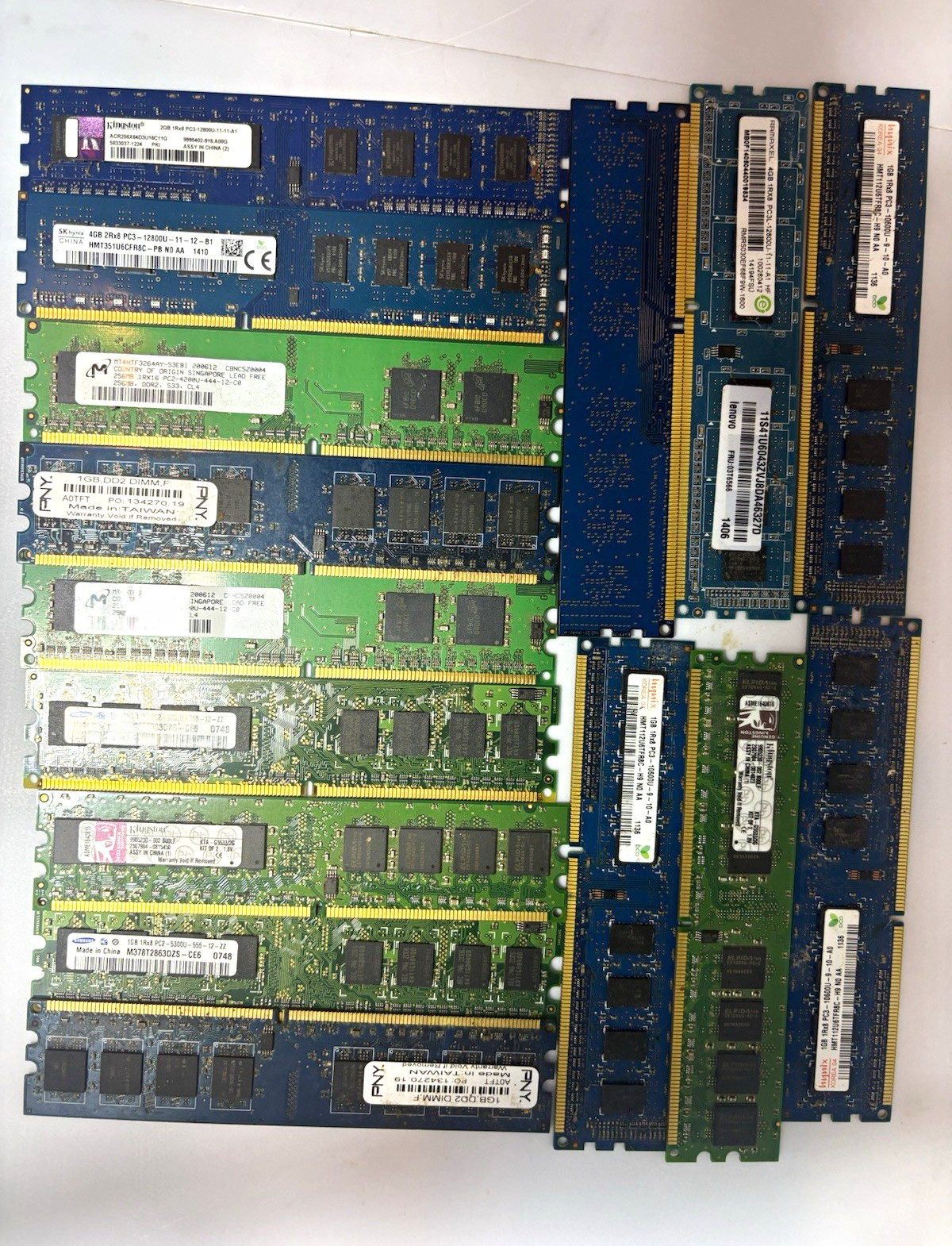14-Piece Mixed DDR2 RAM Lot 1GB 2GB 4GB Desktop & Laptop Memory 33GB Total