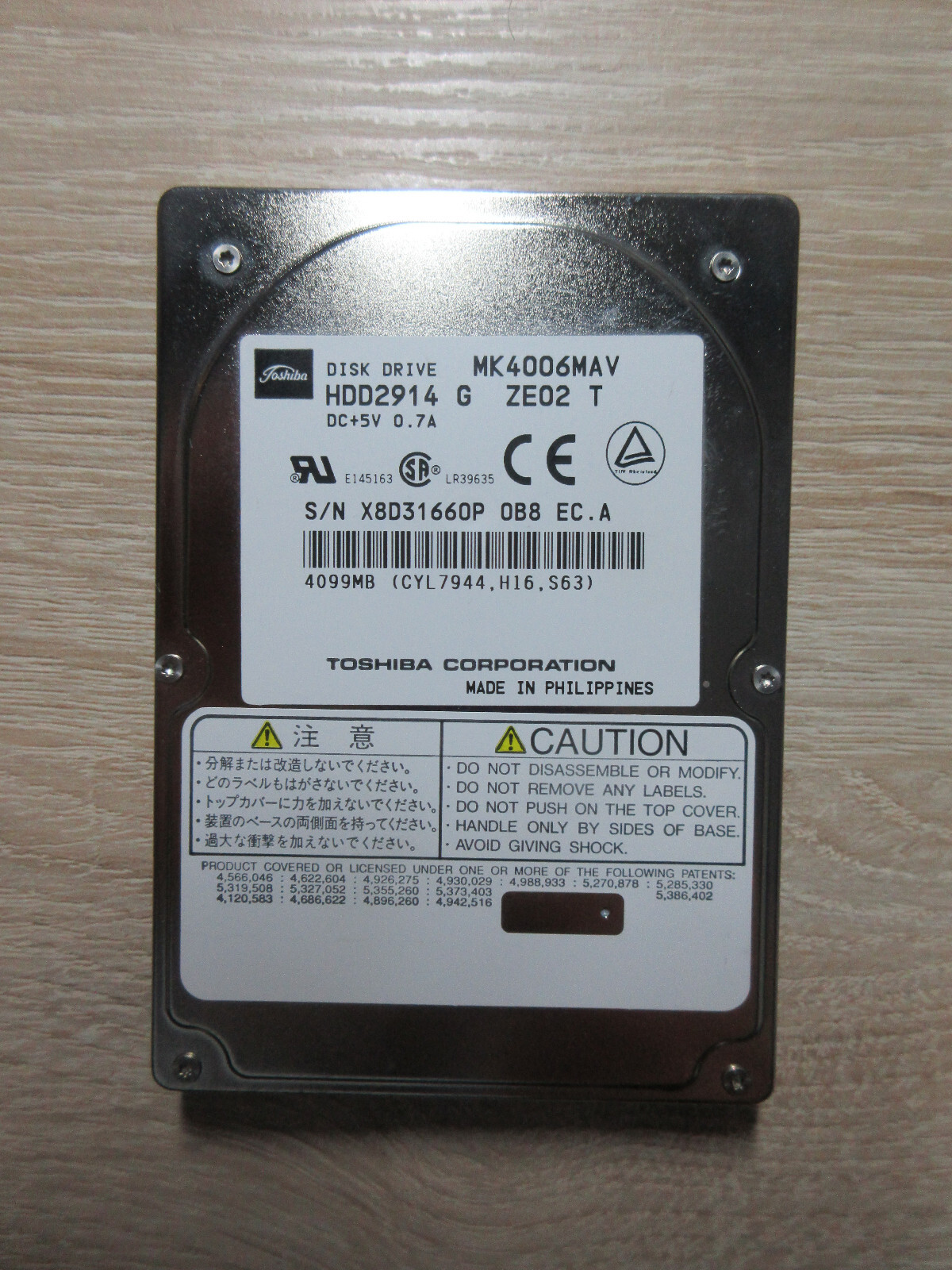 ⭐Toshiba MK4006MAV 4006MB 2.5" IDE 44 Pin HDD Hard Drive HTF Vintage ⭐