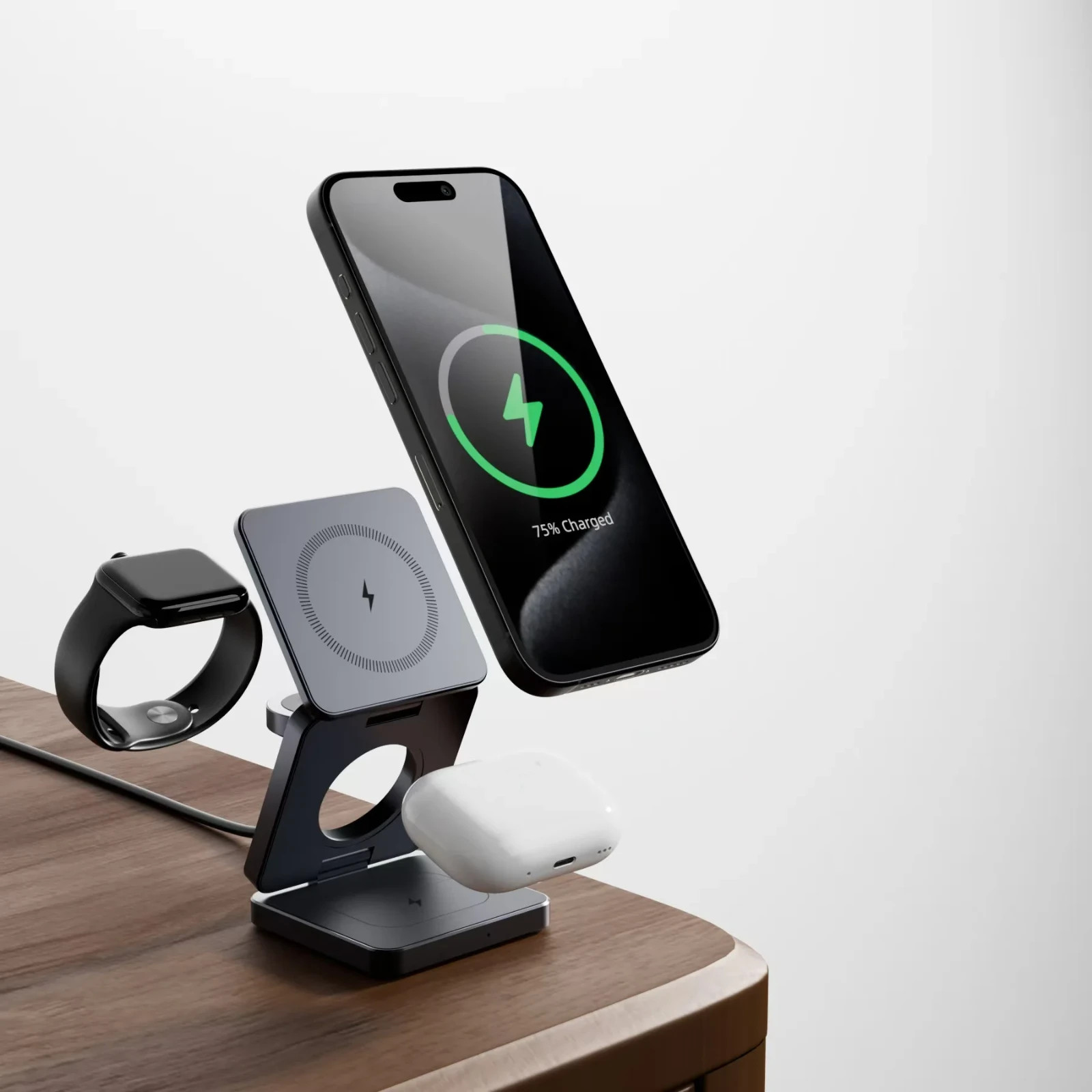 3-in-1 Wireless Charging Station Magnetic 15W Foldable for Apple Devices iPhone