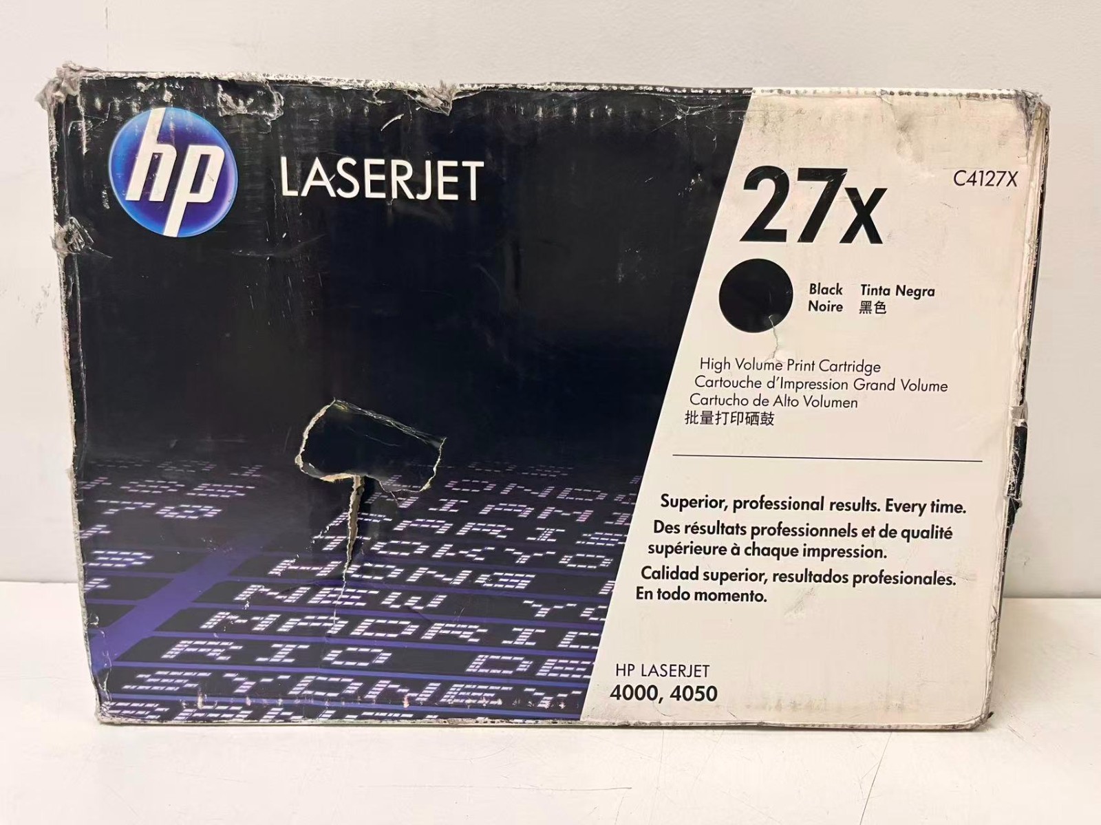 Genuine HP 27X C4127X Black Toner Cartridge 4000 4050 damage box sealed