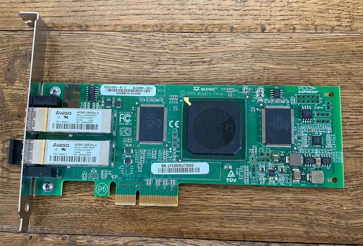 Dell Dual Port Fibre Channel PCIe QLogic PX2510401-61 C QLE2462-DELL 0DH226