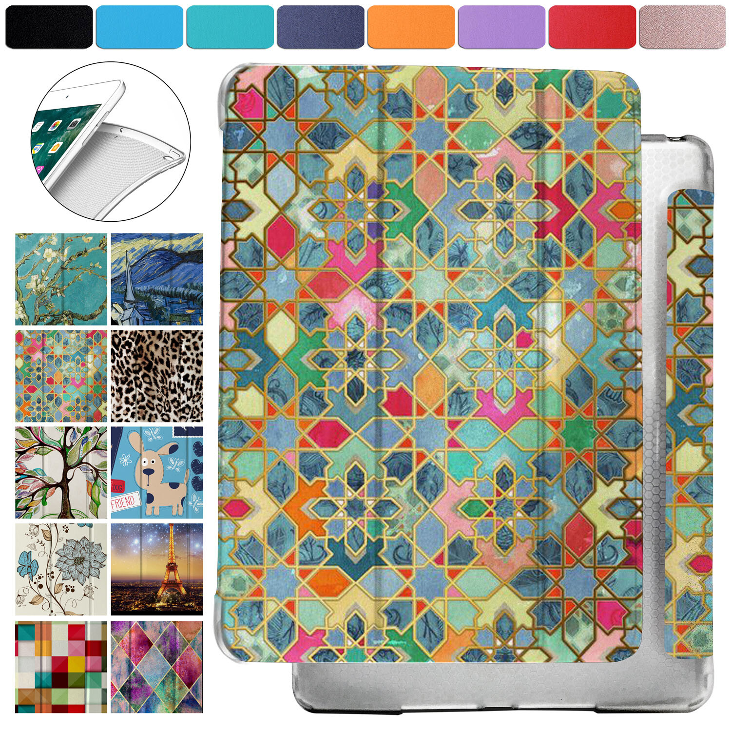 iPad Air 3 PRO 10.5 9.7 10.9 7.9 10.2 Honeycomb Transparent Cover Starry Night