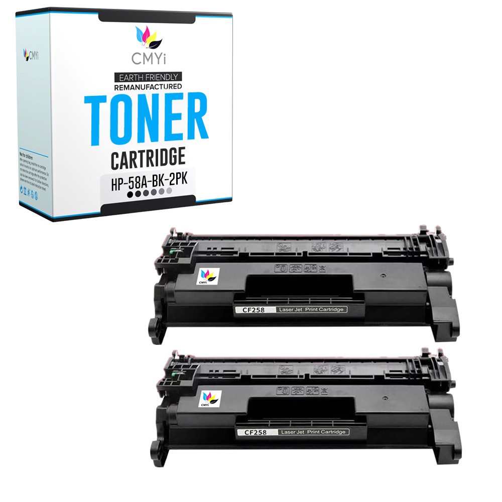 2X CMYi Replacement 58A Black Printer Toner Cartridges for HP LaserJet Pro M304a