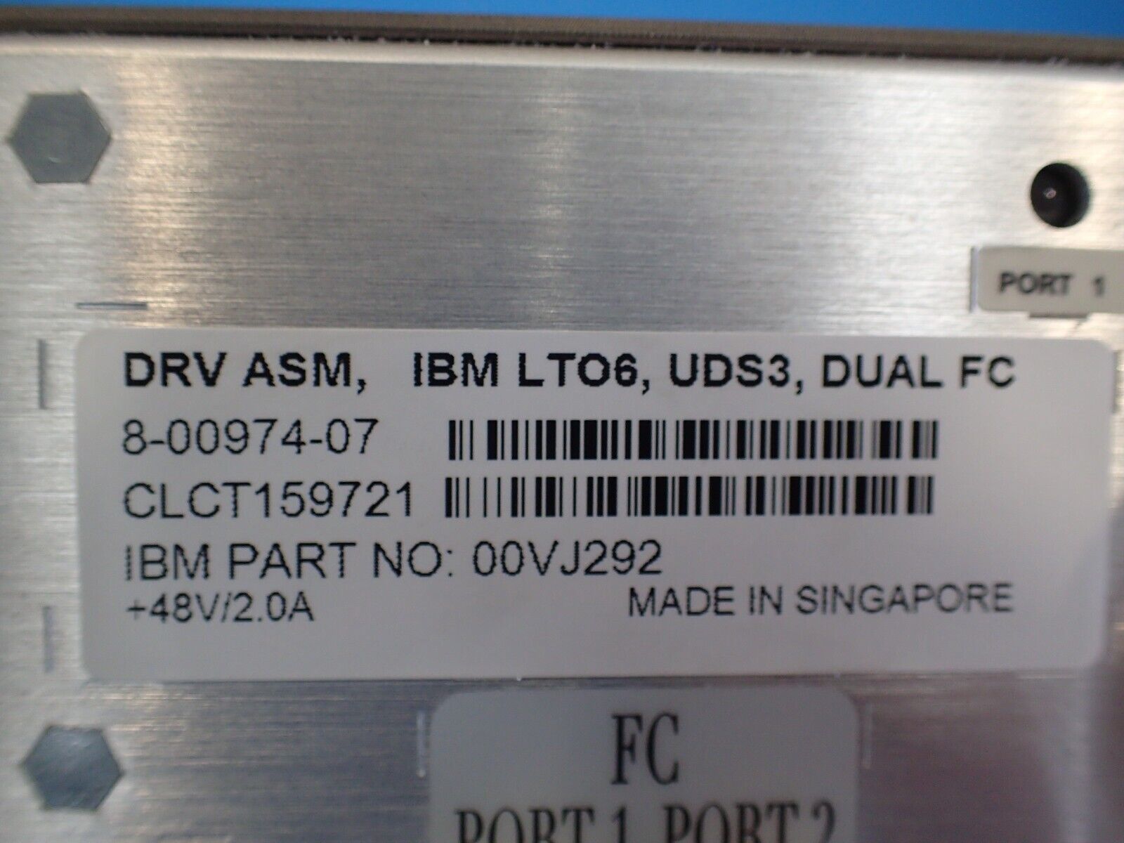 IBM Ultrium LTO 6 FC 8Gb/s 3588-F6A 35P1970 00VJ292 Tape Drive