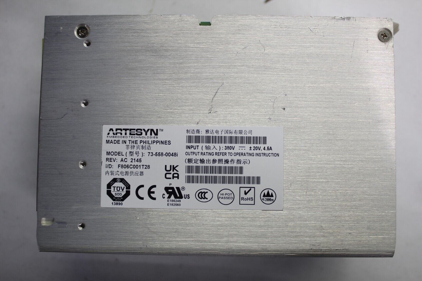 Artesyn Embedded Technologies 73-558-0048I  20V 4.5A Switching Power Supplies