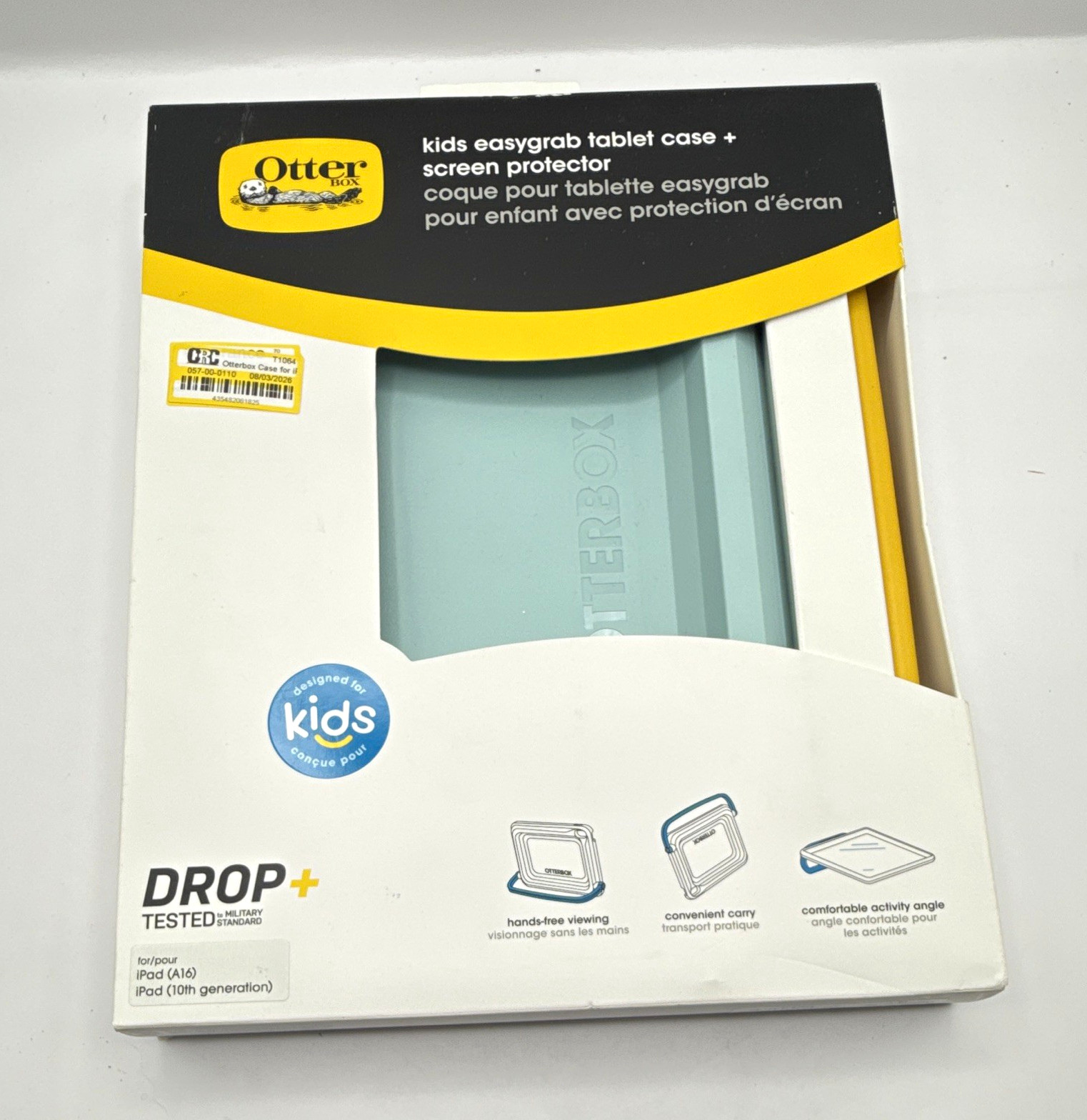 OtterBox iPad 10th Gen 10.9" Kids EasyGrab Case + Screen Protector - Blue