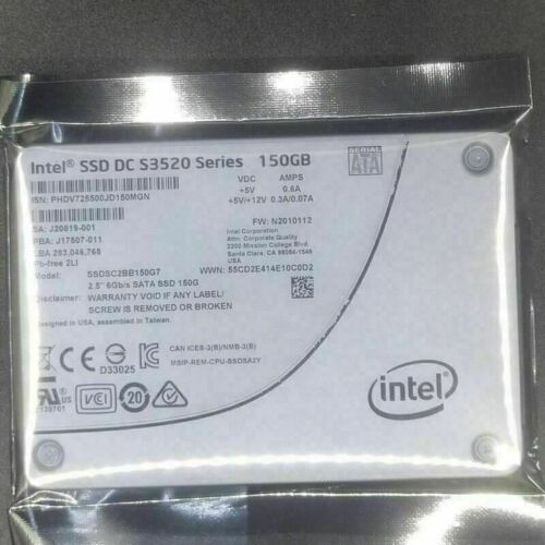 Intel SSDSC2BB150G7 150GB, 2.5in SATA 6Gb/s, 3D1, MLC SSD DC S3520 Series